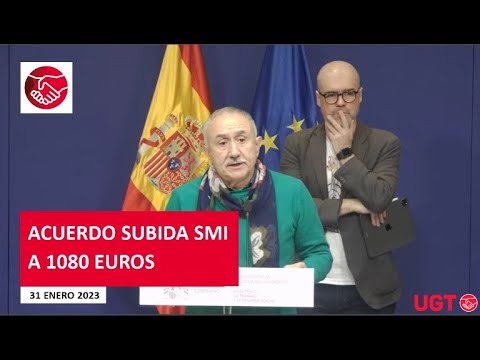 Acuerdo para la subida del SMI a 1080 euros